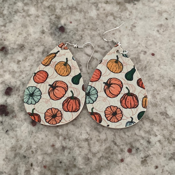 Fall Faux Leather Earrings - Picture 1 of 3